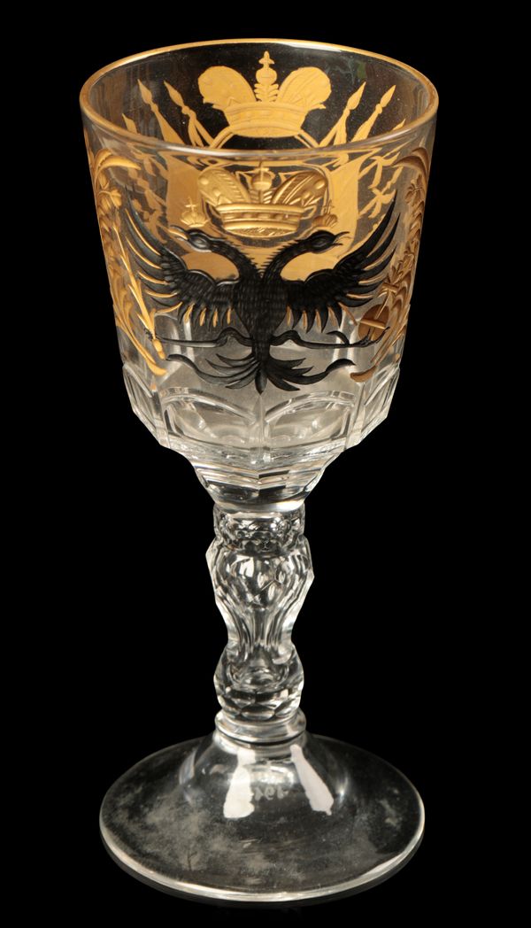 A RUSSIAN WINE GLASS FROM THE IMPERIAL GLASSWORKS ST PETERSBURG