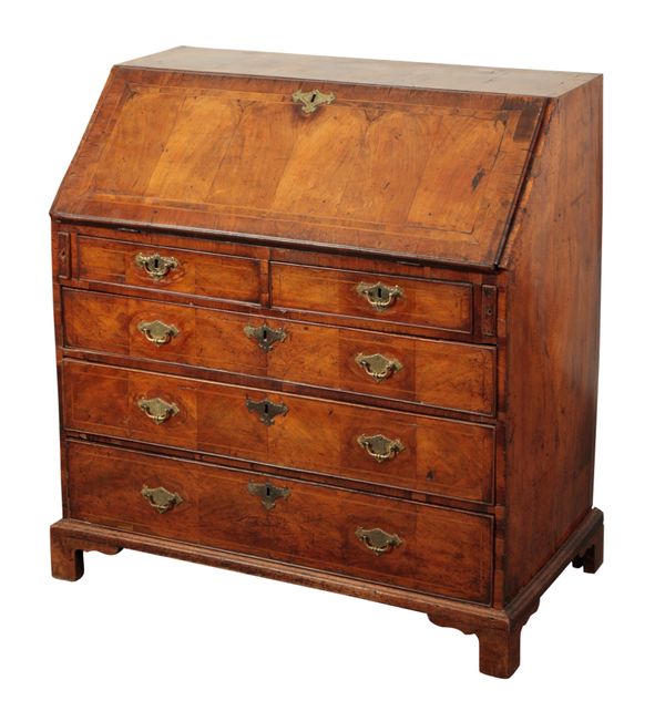 A GEORGE I WALNUT BUREAU