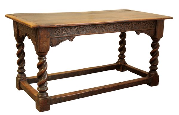 AN OAK REFECTORY TABLE