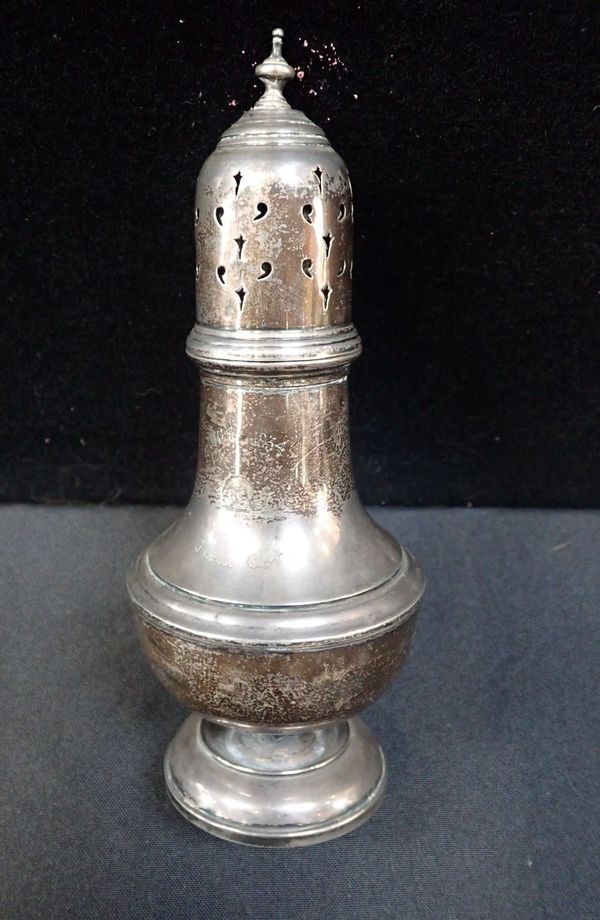 A GEORGE V SILVER CASTER