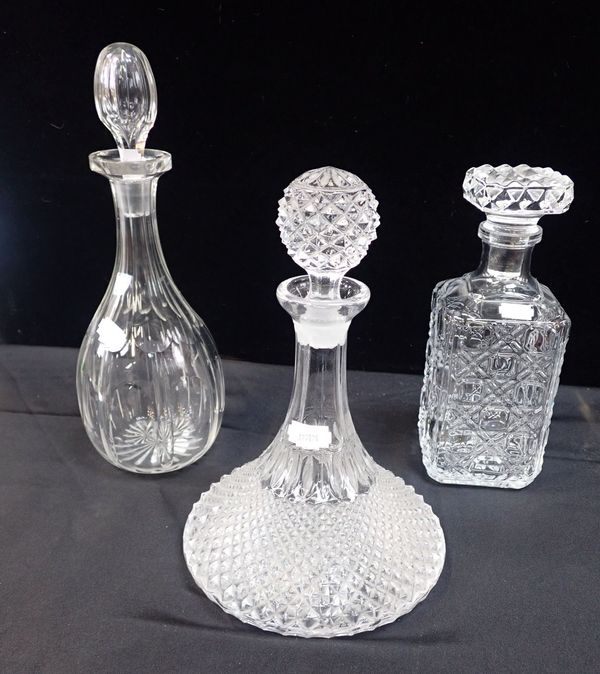 A SHIP'S DECANTER,AND TWO OTHERS