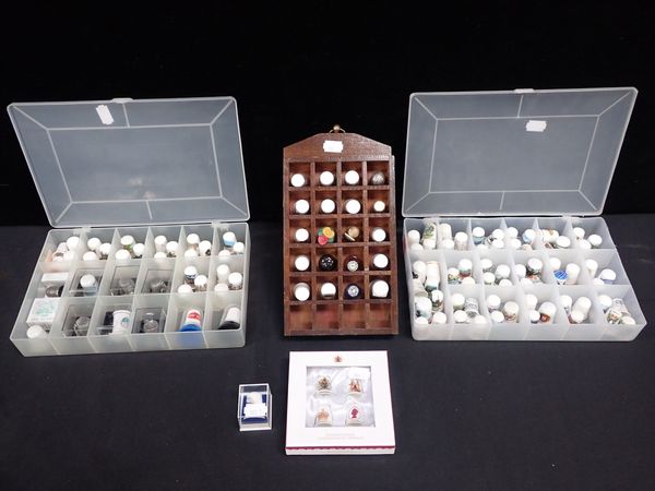 A COLLECTION OF SOUVENIR AND COMMEMORATIVE THIMBLES