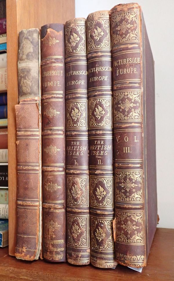 PICTURESQUE EUROPE: FIVE VOLUMES, LEATHER BOUND