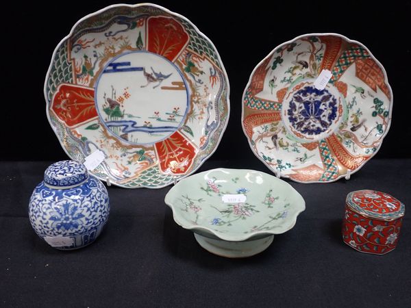 TWO IMARI STYLE PLATES