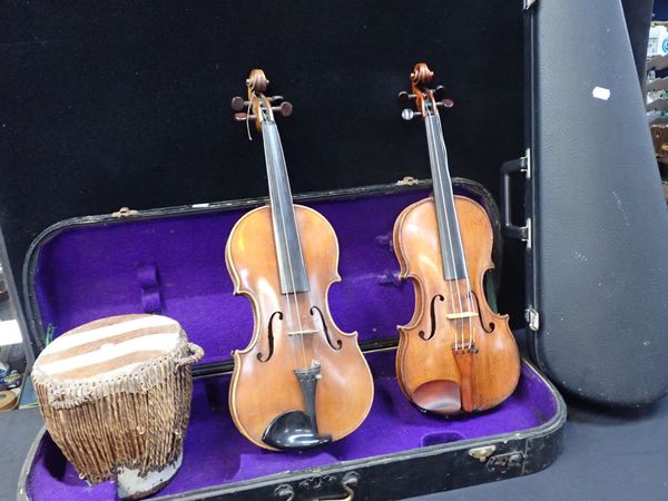 TWO VIOLINS, WITH CASES