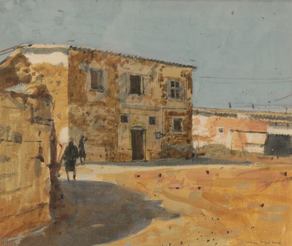 *KEN HOWARD (1932-2022) Cypriot street scene with figures