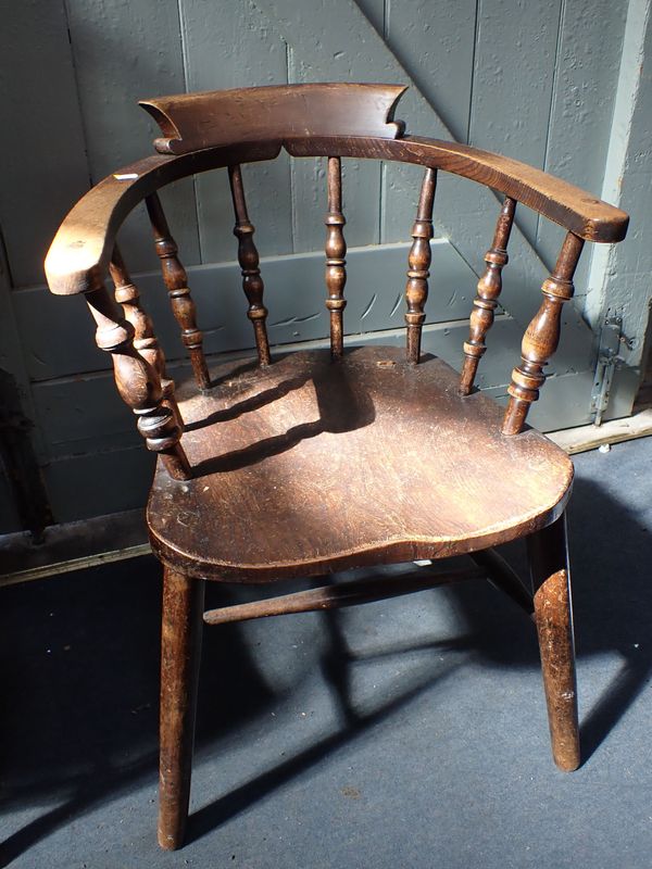 AN ELM AND BEECH 'CAPTAIN'S' CHAIR