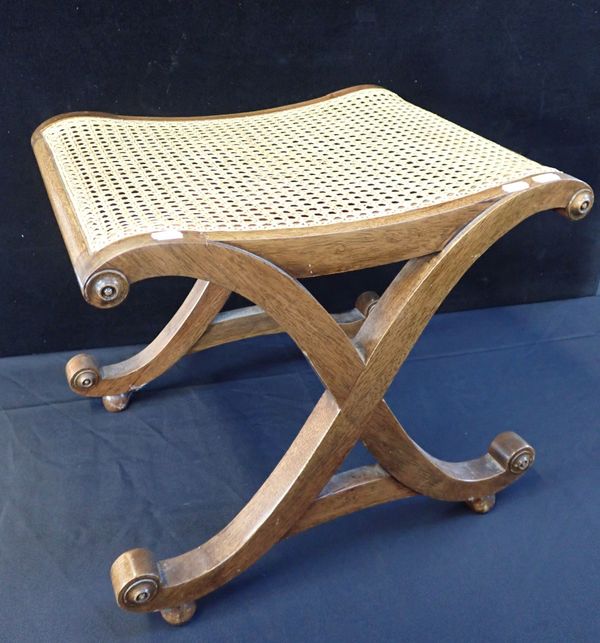 A REGENCY STYLE X-FRAMED STOOL