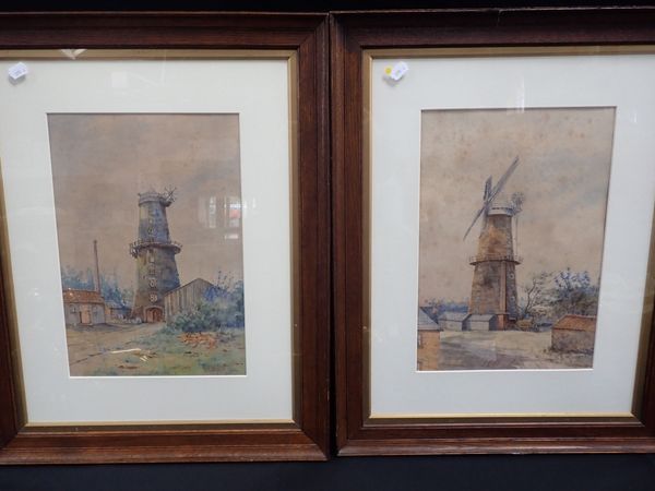 W.E. MAYES: TWO VIEWS OF SOUTHTOWN TOWER MILL, GT. YARMOUTH, NORFOLK