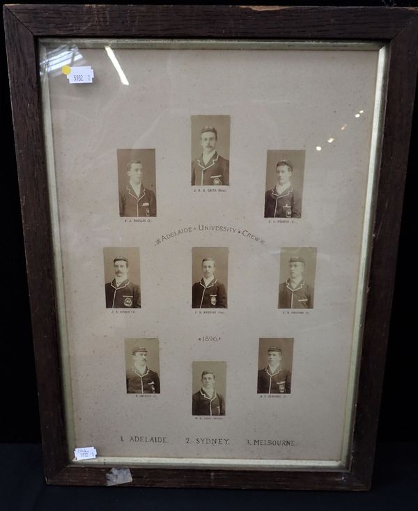 AN AUSTRALIAN 1896 ROWING TEAM COMPOSITE FRAMED PHOTO GROUP