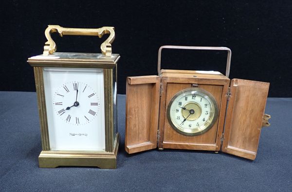 A MAPPIN & WEBB LTD BRASS-CASED CARRIAGE CLOCK