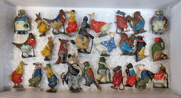 A COLLECTION OF PAINTED LEAD BEATRIX POTTER MODELS