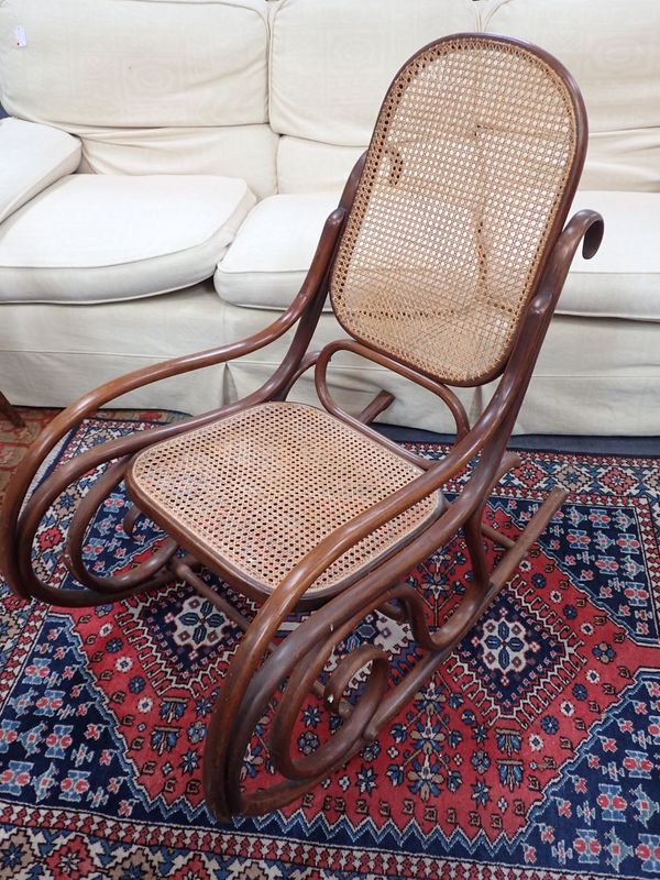 A THONET STYLE BENTWOOD ROCKING CHAIR