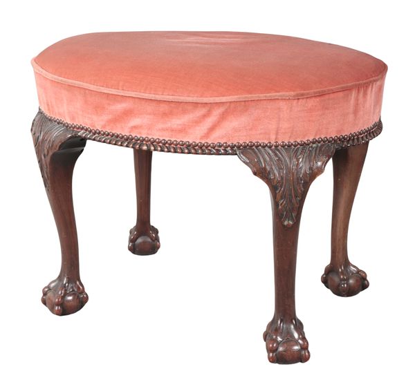 A GEORGE II STYLE MAHOGANY STOOL