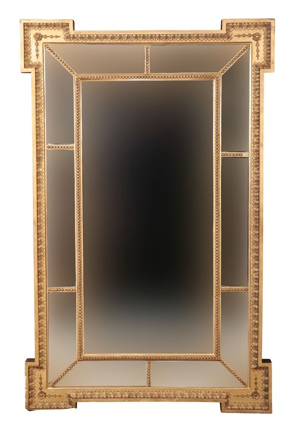 A GEORGE III STYLE GILTWOOD MIRROR