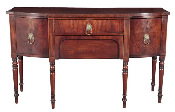 A REGENCY MAHOGANY BREAKFRONT SIDEBOARD