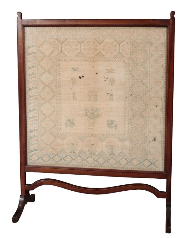 A MAHOGANY FIRESCREEN