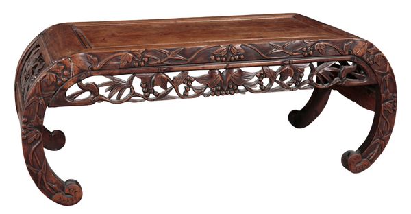 A CHINESE HARDWOOD LOW TABLE