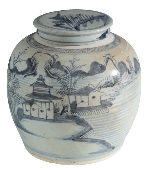 A CHINESE PORCELAIN GINGER JAR AND COVER