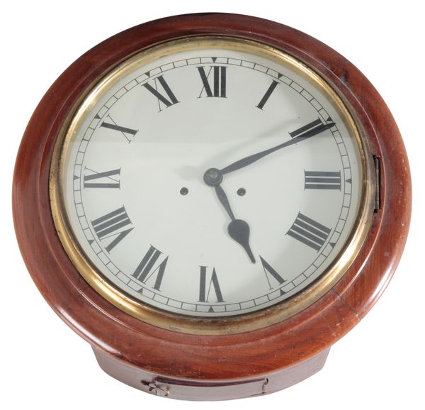 A VICTORIAN MAHOGANY WALL CLOCK