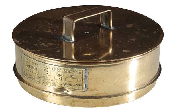 A BRASS LIDDED SIEVE