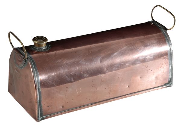 A COPPER CARRIAGE FOOT WARMER