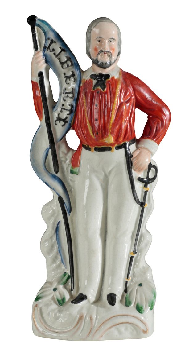 A VICTORIAN STAFFORDSHIRE POTTERY FIGURE, 'GARIBALDI'