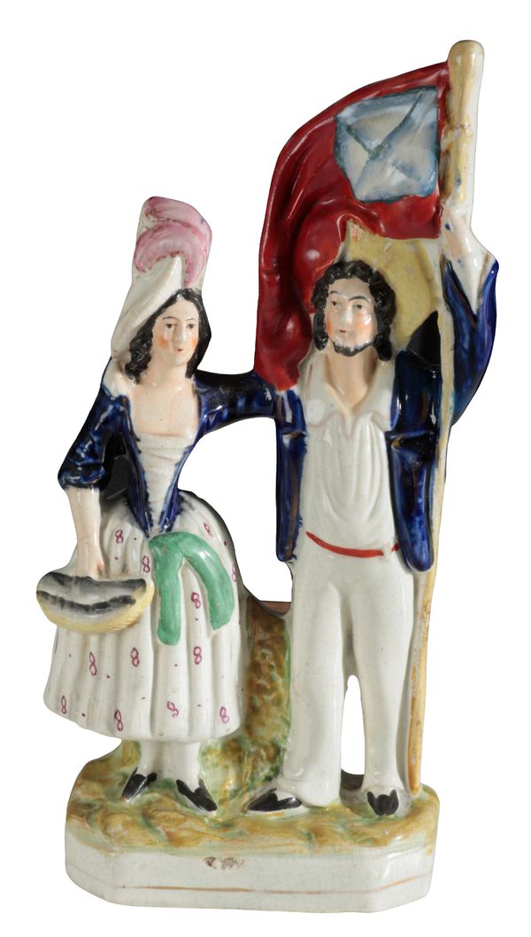 A VICTORIAN STAFFORDSHIRE POTTERY FIGURE, 'THE SAILOR’S RETURN'