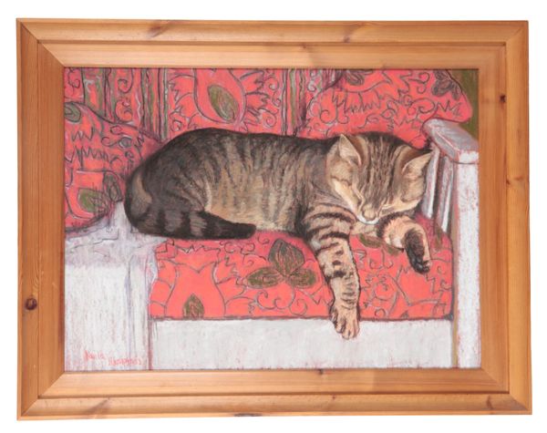 PAULA HUMPHRIS (20TH CENTURY) A sleeping cat