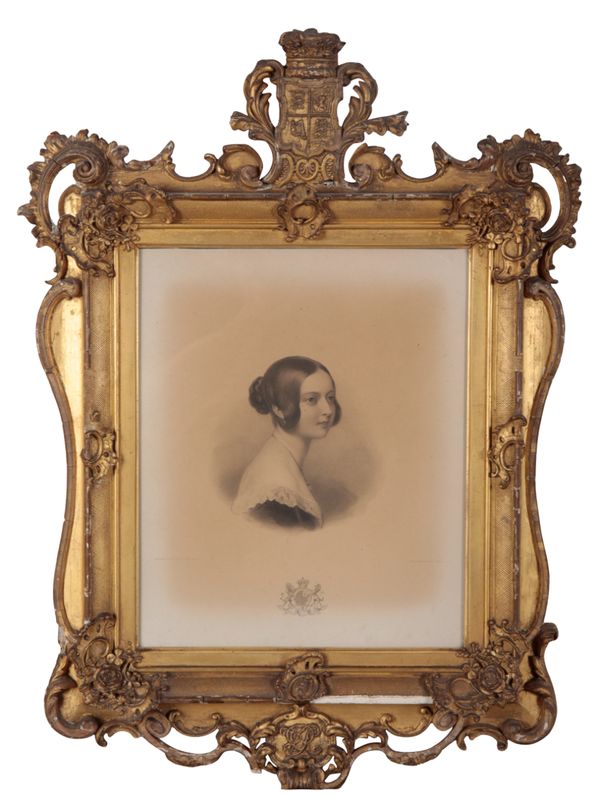 A PAIR OF MID 19TH CENTURY GILTWOOD AND COMPOSITION FRAMES