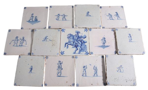 THIRTEEN 18TH/ 19TH CENTURY DUTCH DELFT TILES