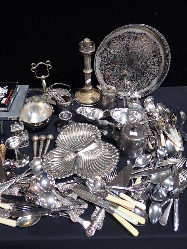 A QUANTITY OF SILVER-PLATED WARE