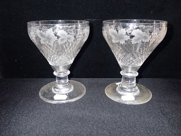 A PAIR OF VICTORIAN WINE GLASSES