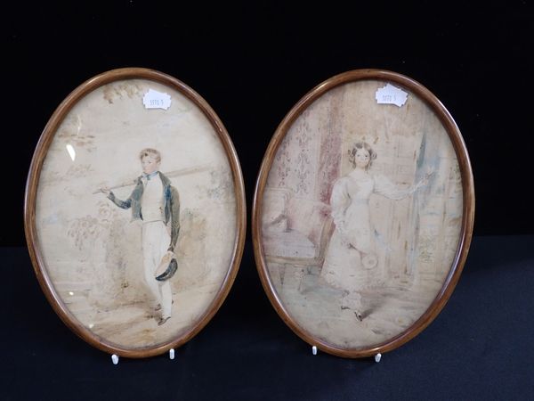 A PAIR OF OVAL PORTRAITS OF CHILDREN