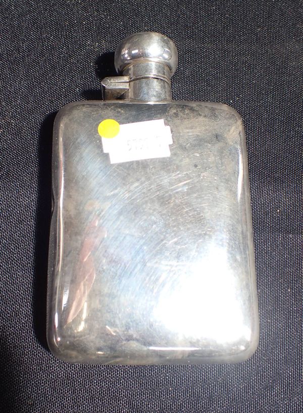 A SILVER HIP FLASK