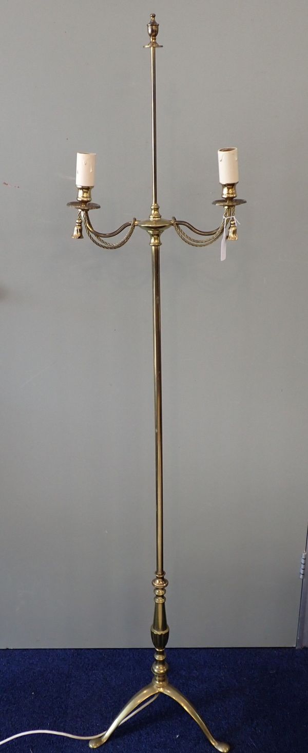 AN EDWARDIAN STYLE  BRASS STANDARD LAMP