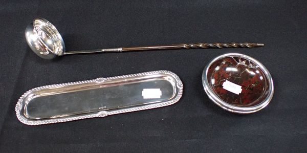 A GEORGIAN WHITE METAL TODDY LADLE