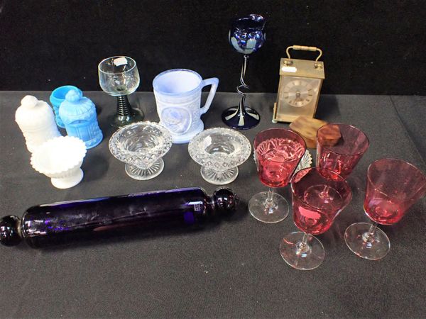 A THOS. WEBB 'BRISTOL BLUE' GLASS ROLLING PIN