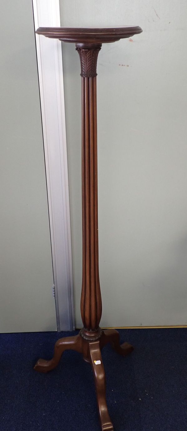 A MAHOGANY TORCHERE