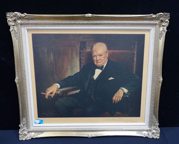 A PRINT OF SIR WINSTON CHURCHILL