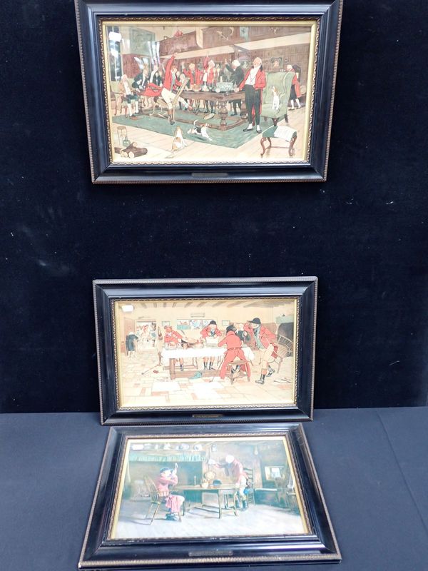 CECIL ALDIN: A PAIR OF PRINTS; 'THE HUNT BREAKFAST' AND 'THE HUNT SUPPER'