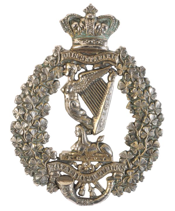 A VICTORIAN CROWN ROYAL IRISH RIFLES HELMET PLATE