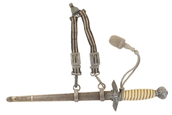 A LUFTWAFFE DAGGER WITH HANGERS AND KNOT, BY ALCOSO