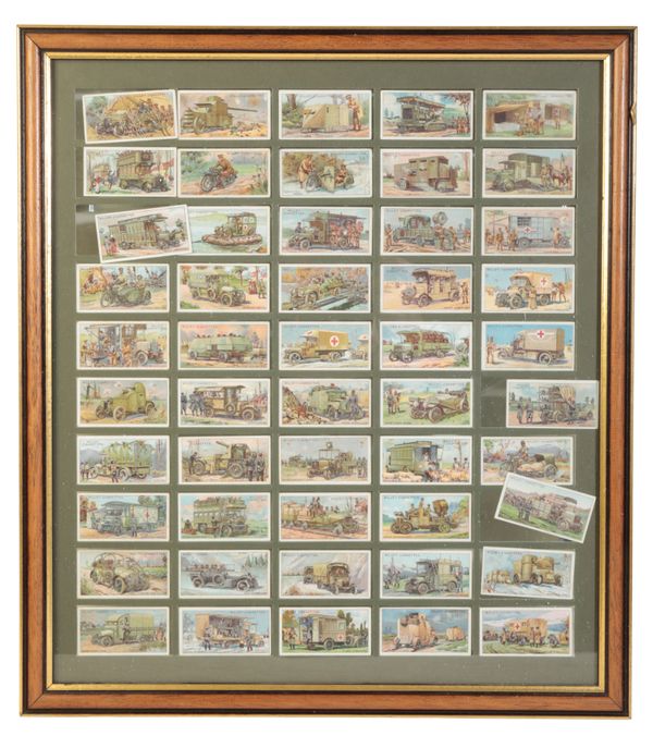 A FRAMED COLLECTION OF 50 WILLIS CIGARETTE CARDS