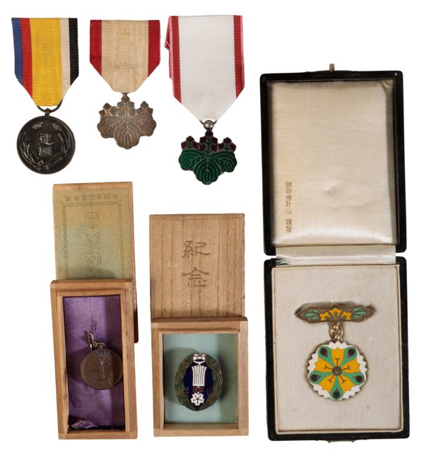 JAPAN. SIX ORDERS, MEDALS AND BADGES