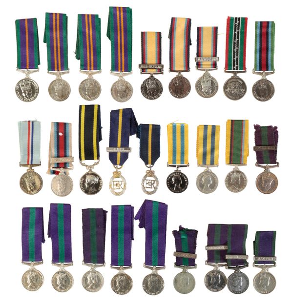 A COLLECTION OF MINIATURE SERVICE MEDALS