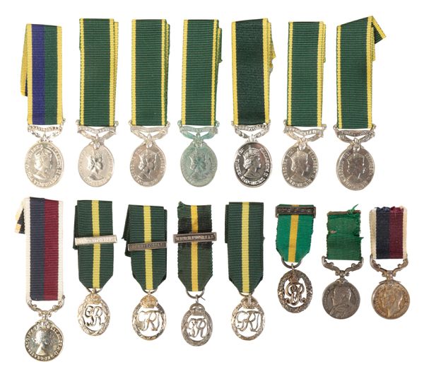 A COLLECTION OF MINIATURE TERRITORIAL DECORATIONS AND MEDALS