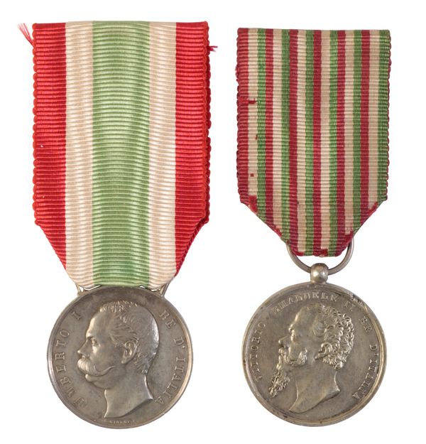 ITALY, KINGDOM. TWO MEDALS FOR THE INDEPENDENCE AND UNIFICATION OF ITALY, 1865 AND 1870
