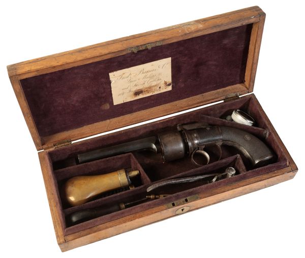 F. BARNES OF LONDON: A PERCUSSION PEPPERBOX PISTOL