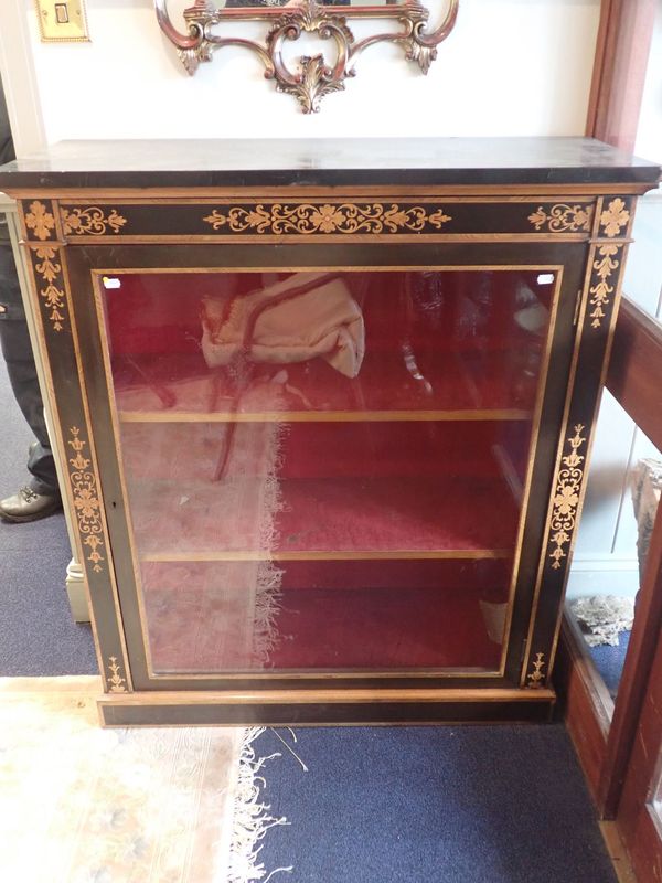 A VICTORIAN MARQUETRY PIER CABINET